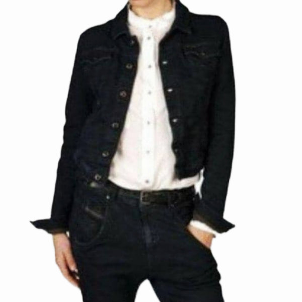NWT Diesel Fringi-ne Black Denim Jean Jacket, Size XS