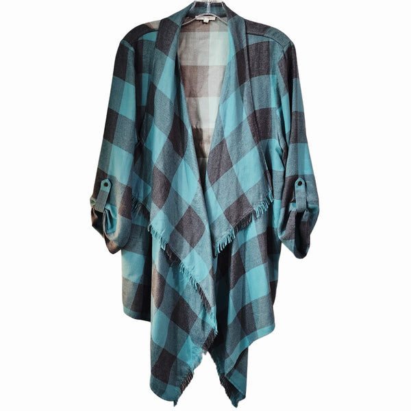 Love Like Jesus Plaid Shawl Shirt, Women's L