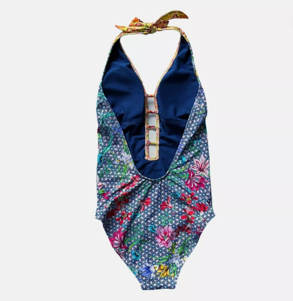 NWT Johnny Was Seaton Floral Halter One Piece, Size XS