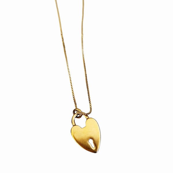 GG Red Heart Lock Phone Charm Repurposed On 18K Gold-Filled Necklace Chain