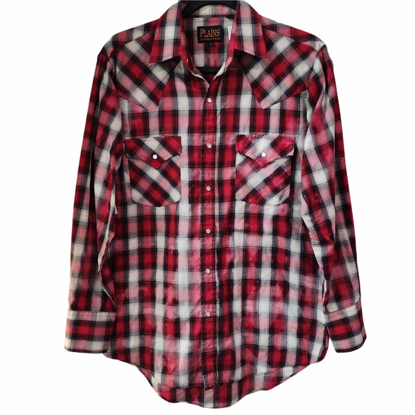 Jesus Loves You Custom Christian Upcycled Plaid Western Snap Button Shirt, Women's S