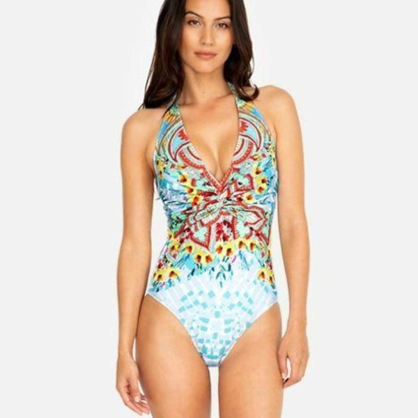 NWT JOHNNY WAS Elena Twist One-Piece Swimsuit, XS Johnny Was