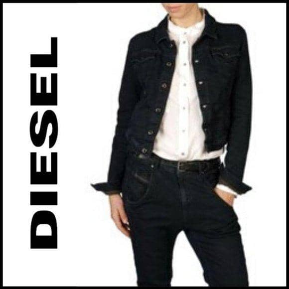 DIESEL Fringi-ne Black Denim Jean Jacket Jackets Diesel
