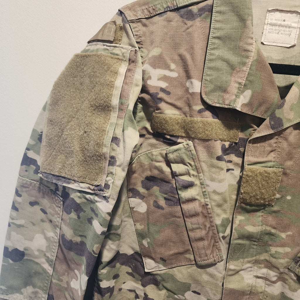 Upcycled Military Camouflage Field Jacket with Snake & Bee Details, M ...