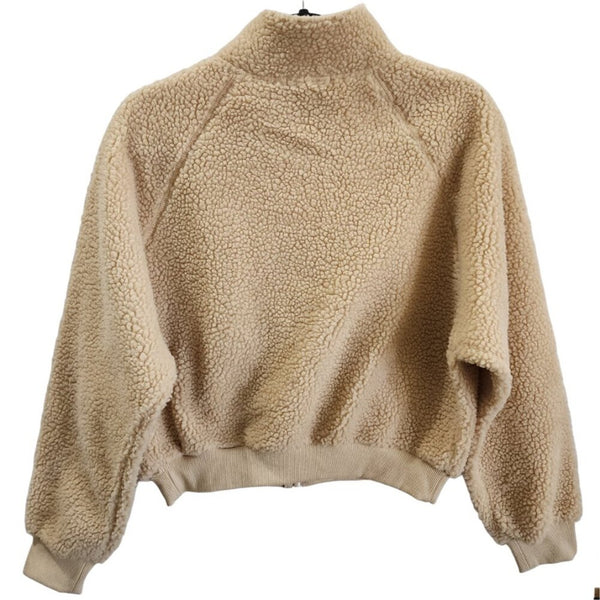 Tan Front Zip Kansa City Chiefs Teddy Zip Front Jacket with Pockets, M