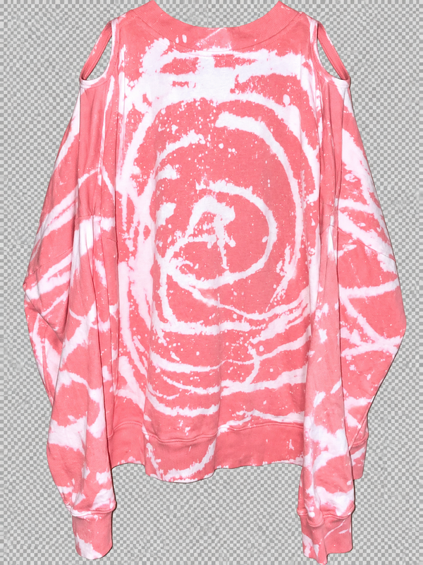Faith Over Fear Custom Open Shoulder Custom Tie Dye Christian Upcycled Sweatshirt, S