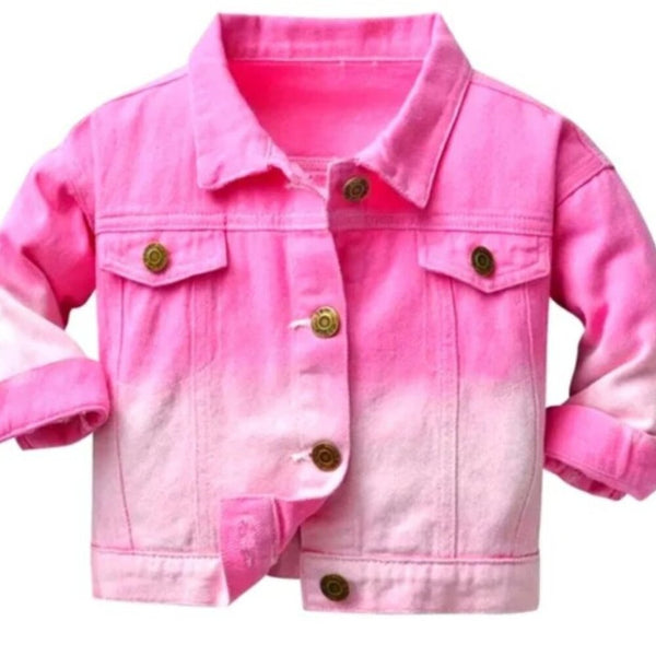 I Am A Child Of God Custom Upcycled Pink Gradient Jacket, Girl's 10-11Y