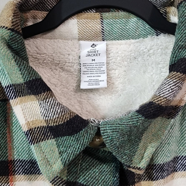 John 3:16 Vintage Custom Upcycled Christian Wool Blend Plaid Shacket Jacket, M