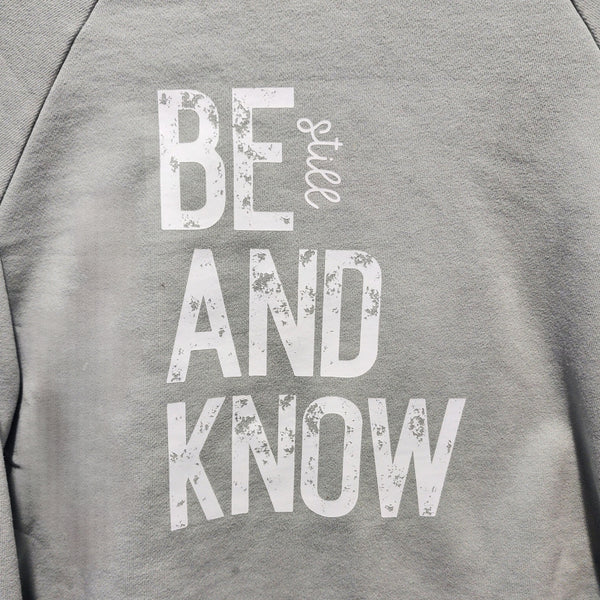 Be Still And Know That I Am God Custom Christian Upcycled Crop Sweatshirt, Women's M