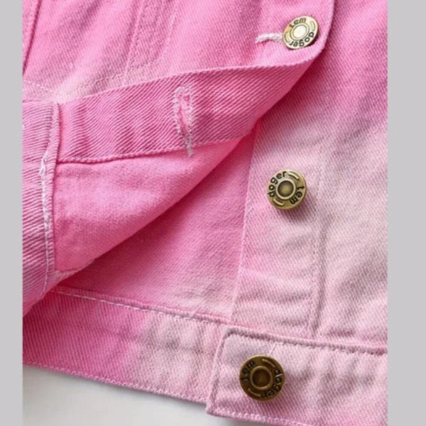 I Am A Child Of God Custom Upcycled Pink Gradient Jacket, Girl's 10-11Y