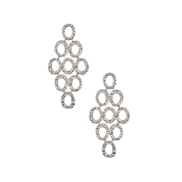 NWT Amrita Singh Casablanca Chandelier Silver Tone Earrings