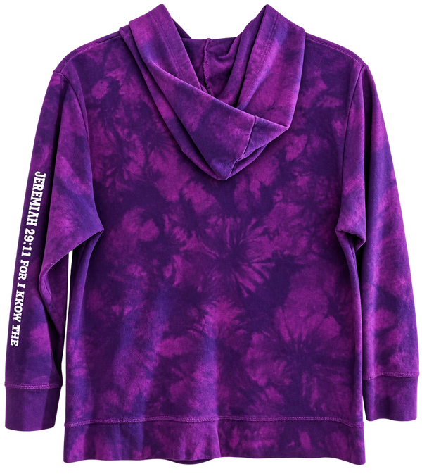 Child Of God - Jeremiah 29:11 Custom Tie Dye Christian Upcycled Hoodie Sweatshirt, L
