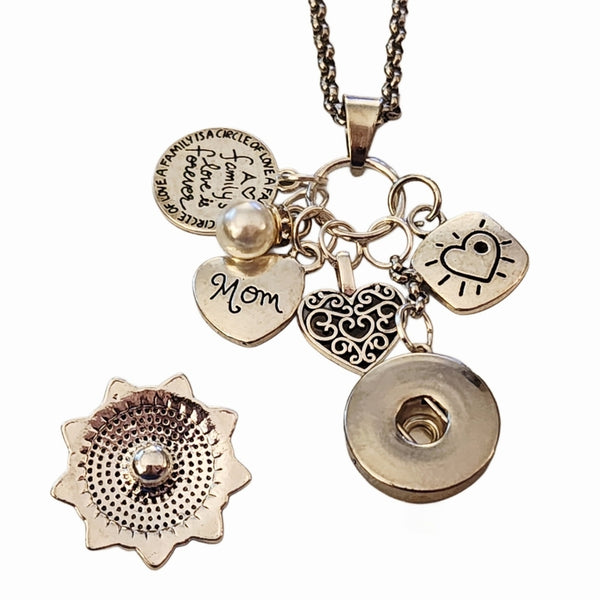 Interchangeable Snap Charm Mother's Day Multi-charm Necklace