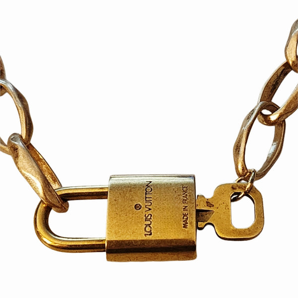 Louis Vuitton Auth Lock & Key Adjustable Length Necklace