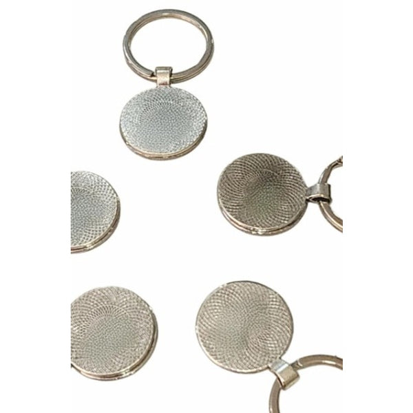 Tory Burch Silver Logo Cutout Medallion Repurposed into Keychain/Key Ring