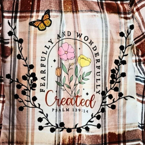 Fearfully And Wonderfully Created Custom Upcycled Plaid Shirt, Women's L