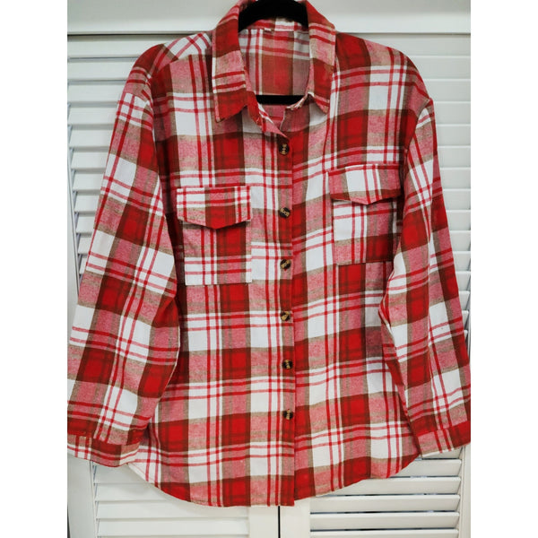 I Will Not Be Shaken Repurposed Christian Theme Plaid Shirt, XL