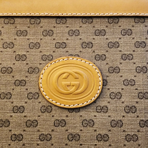 Gucci Vintage Micro GG Monogram Briefcase With Retractable Handles & Strap