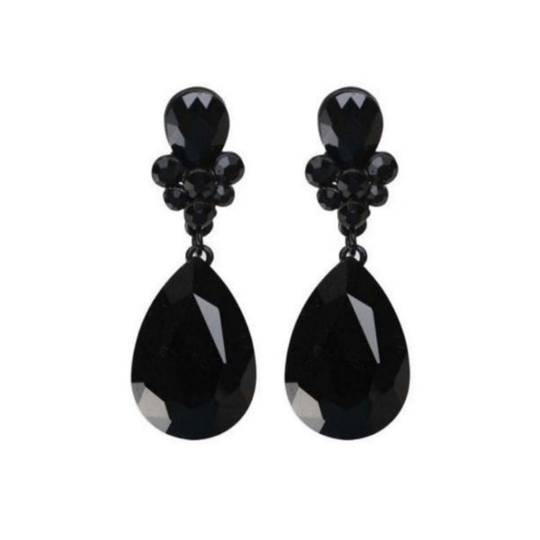 NWT Black Stone Bevel Cut Post Earrings