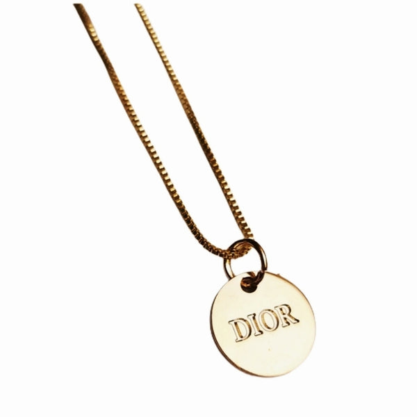 Authentic Dior Round Stamped Dbl Sided Charm Finding on 24K GF 18