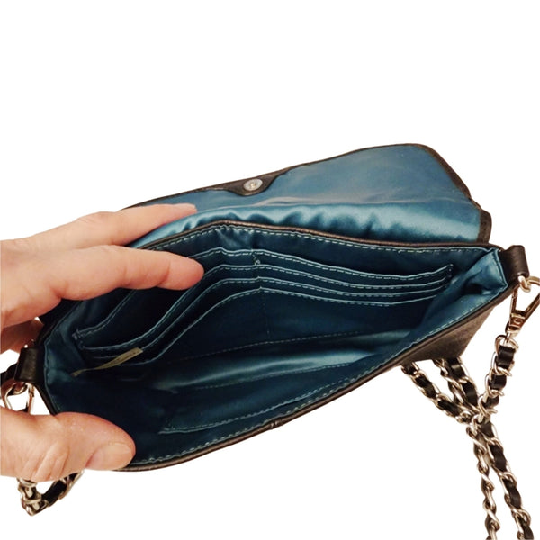 Coach Black Leather Chain Shoulder Bag