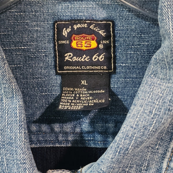 Yeshua Custom Upcycled Jean Sweater Jean Jacket, Women's XL