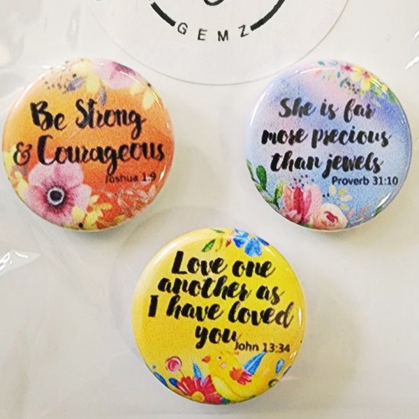 Interchangeable Snap Charm 3 Piece Set - Christian Sayings Charms