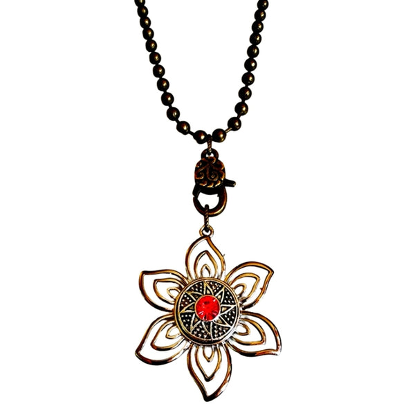 Interchangeable Snap Charm Sunflower Pendant Beaded Necklace