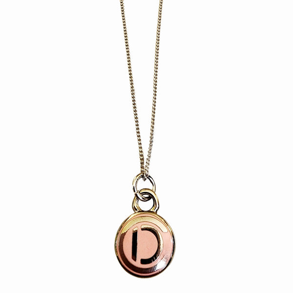 Repurposed CD Round Charm on 18K GF Chain