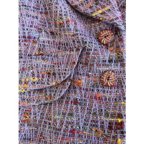 Vintage Christian Lacroix Wool Blend Tweed Single Breasted Notched Lapel Blazer, M