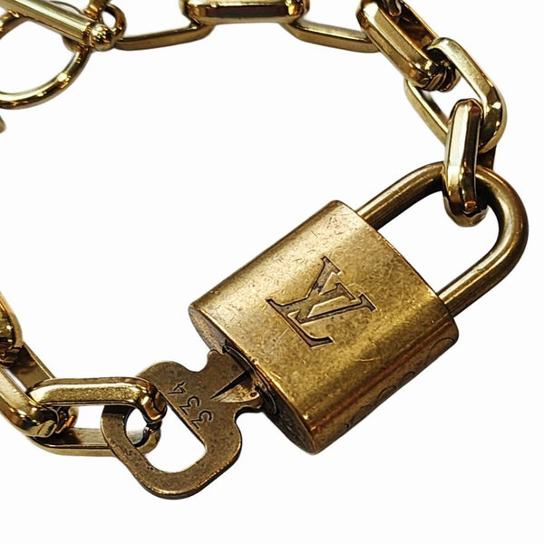 Louis Vuitton Authentic Lock with Key Repurposed into a Toggle Clasp Bracelet