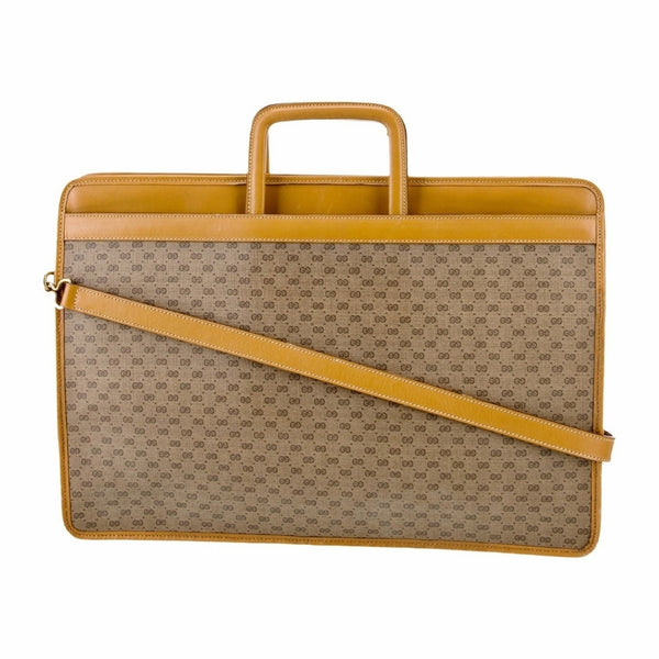 Gucci Vintage Micro GG Monogram Briefcase With Retractable Handles & Strap