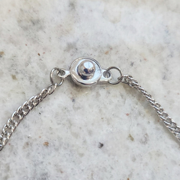 Chanel Silver Dog Tag on Unbranded Silver Necklace Chain