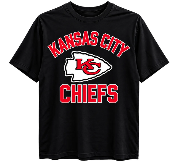 KC Chiefs Black Short Sleeve T-Shirt, S