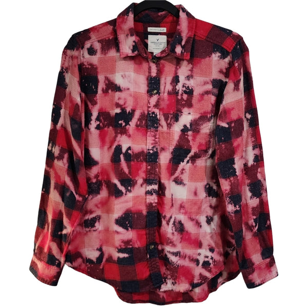 Kansas City Chiefs Leopard Design Upcycled Custom Bleached Shirt, Size M