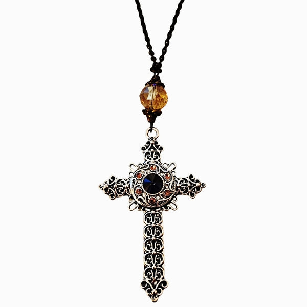 Interchangeable Snap Charm Cross Pendant Necklace