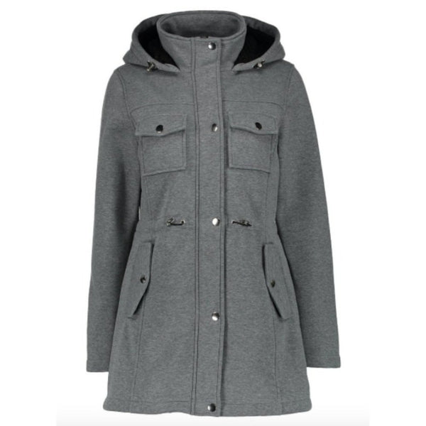 NWT BIG CHILL Gray Fleece Hooded Anorak Coat, M