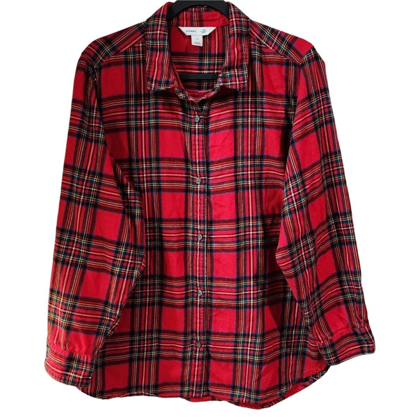 Don't Let The Hard Days Win Custom Upcycled Bleached Plaid Flannel, 2X