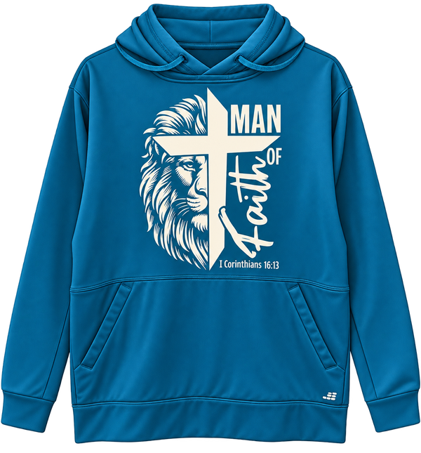 Man Of Faith 1 Corinthians 16:13 Custom Christian Upcycled Hoodie Sweatshirt, 2XL
