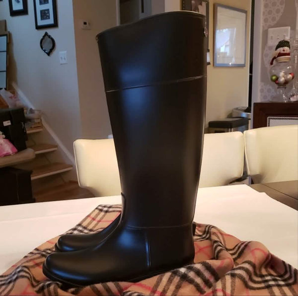 NWOB IGOR Black on Black Riding/Rain Boot, Size 5.5 (EU 36) Boots Upcycled Designer Gemz 