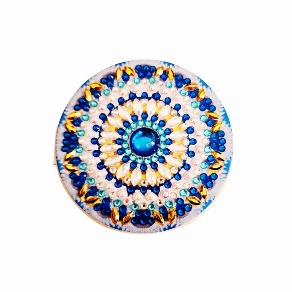 Hand beaded double compact mirror