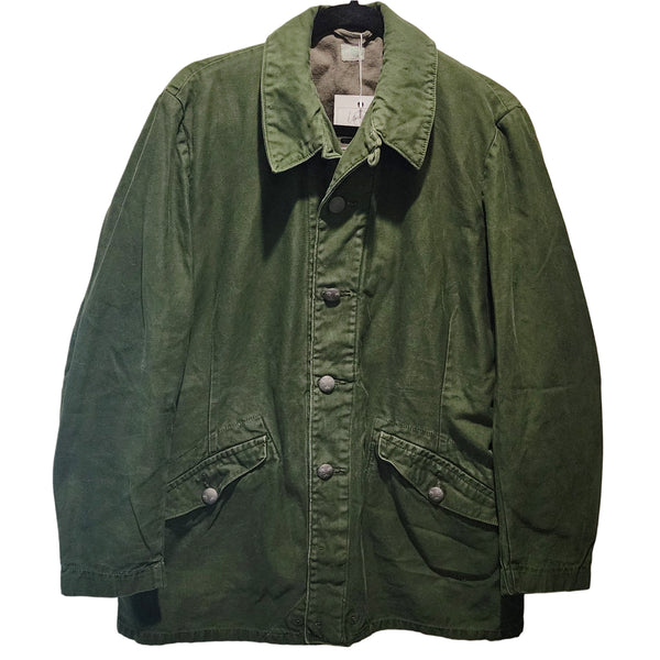 Custom Upcycled Vintage Swedish Military Jacket with Gucci Inspired Design, Size ML