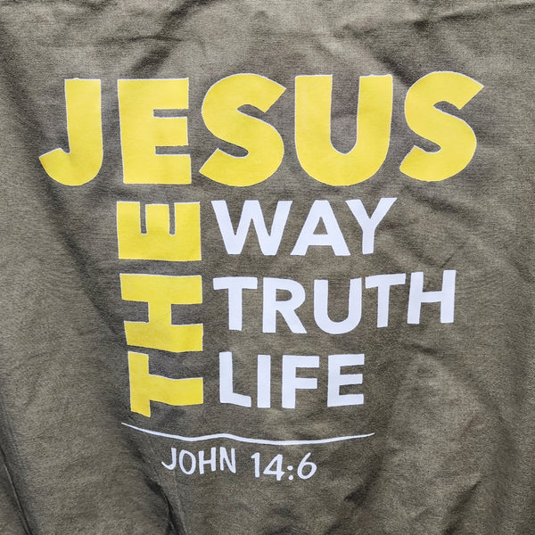 Jesus The Way The Truth The Life Upcycled Khaki Lightweight Safari Jacket, Women's S