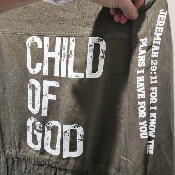 Child Of God Upcycled Khaki Lightweight Safari Jacket