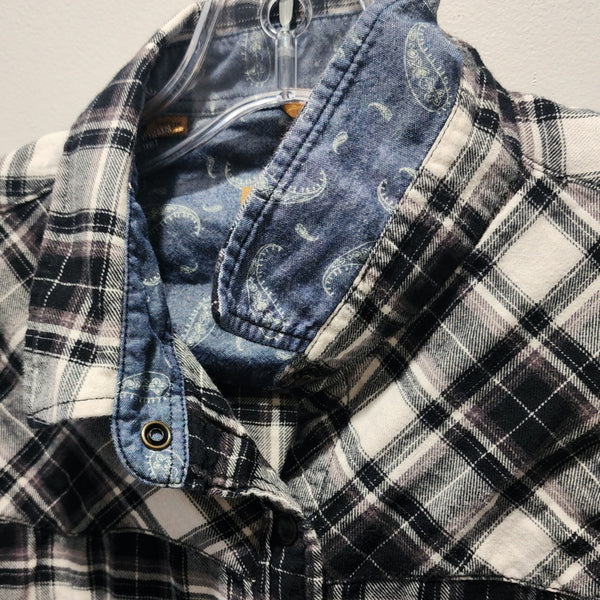 Perhaps You Were Born for Such a Time as This Custom Christian Upcycled Plaid Flannel Shirt, Women's L