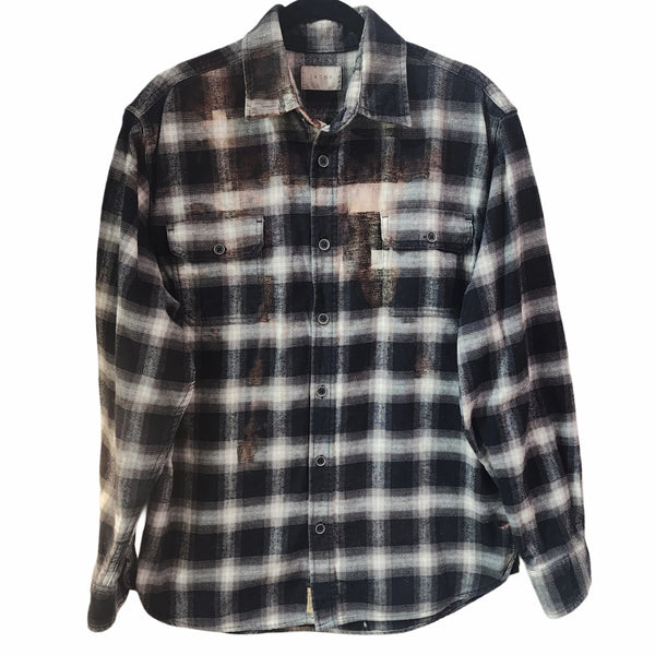 Follow The Word, Not The Herd Custom Christian Upcycled Plaid Shirt, Men's L