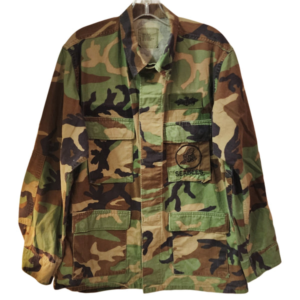 Team Jesus Custom Upcycled US Military Camo Jacket, Unisex M