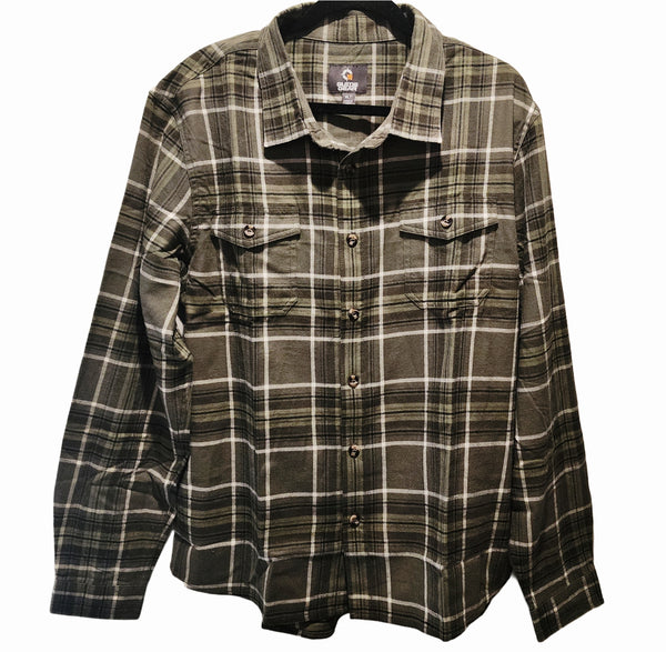 Man of Faith Lion of Judah Green Plaid Flannel Shirt, Men's XLT
