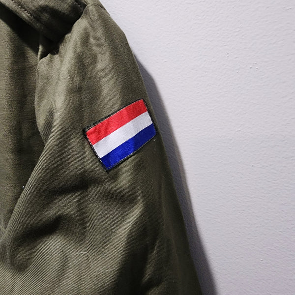 Man of Faith Lion of Judah Custom Upcycled Vintage Dutch Military Field Jacket, Men's M (Chest 40