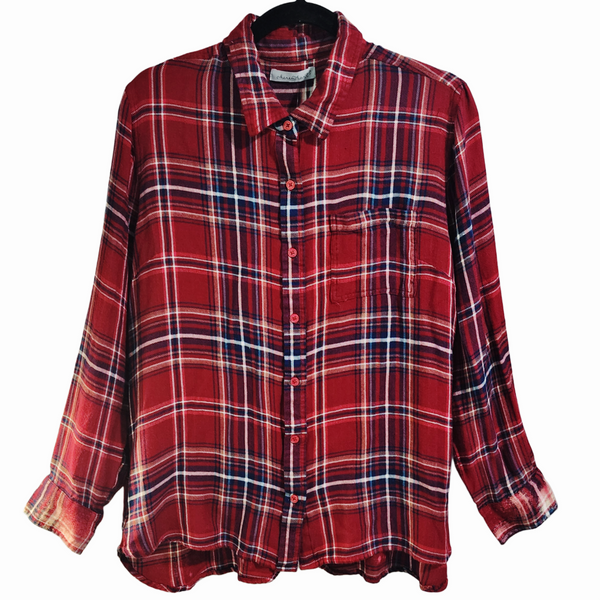 Jesus The Way The Truth & The Life Custom Upcycled Plaid Shirt, Women's L